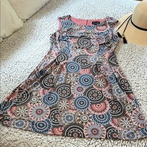 Connected Apparel Pink and Patterned Dress